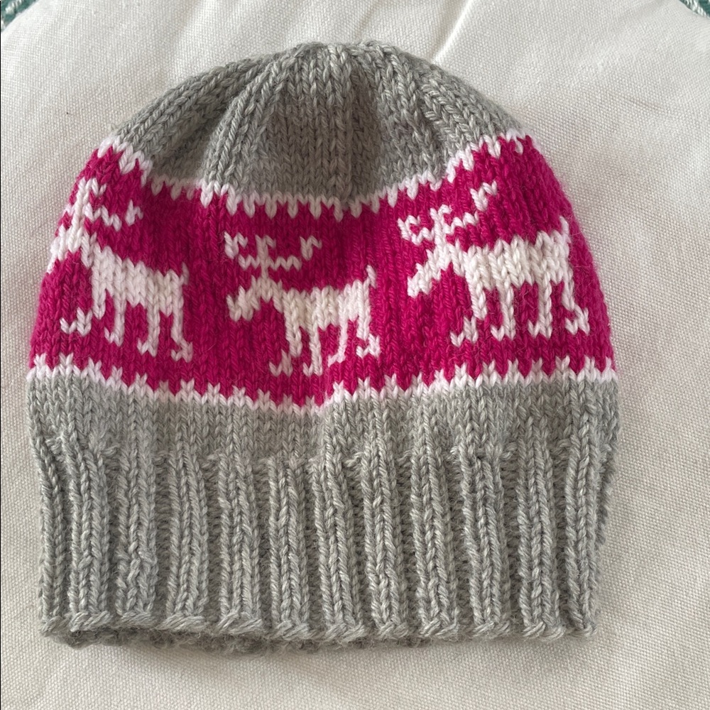 New Handmade Knitted Baby/Toddler Moose Hat